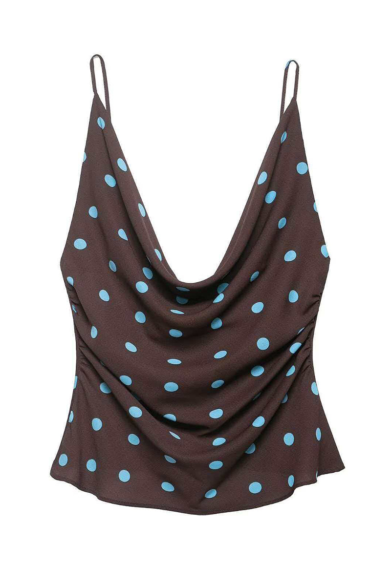 Polka Dot Draped Cami Top