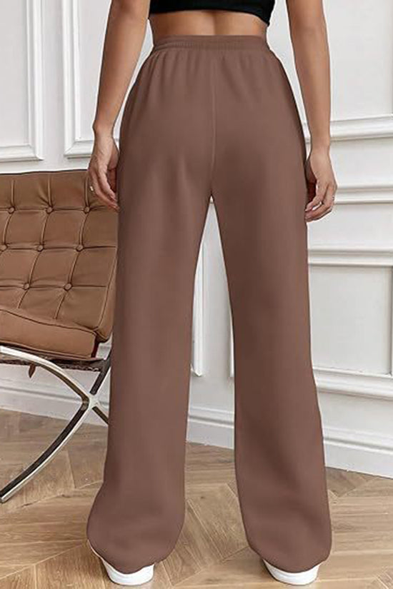 Elegant Drawstring Casual Wide-Leg Pants