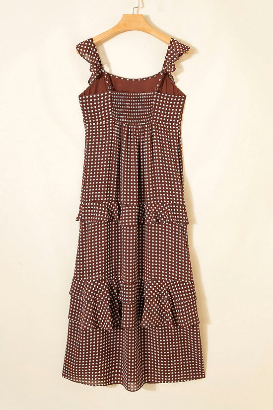 Polka Dot Ruffled Tiered Maxi Dress