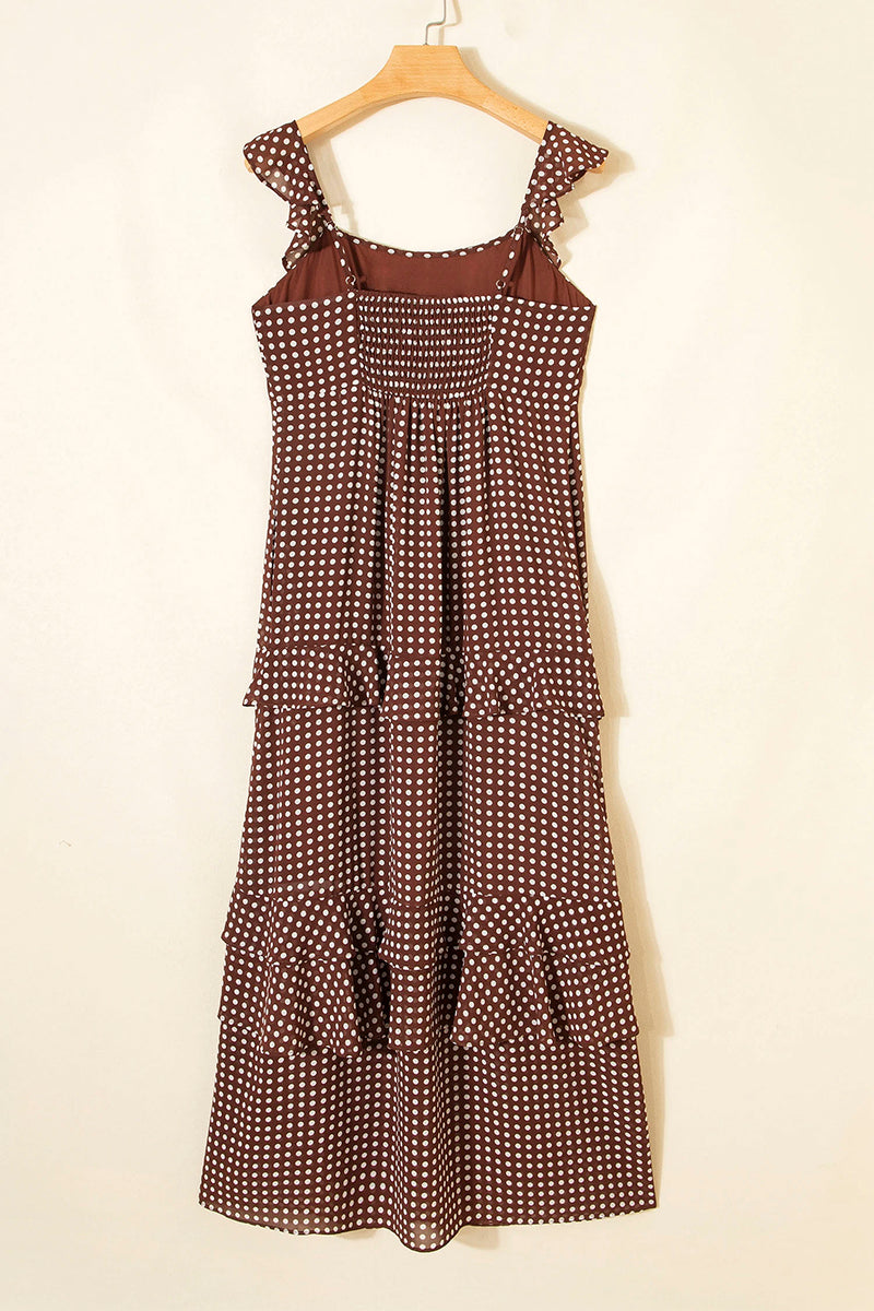 Polka Dot Ruffled Tiered Maxi Dress