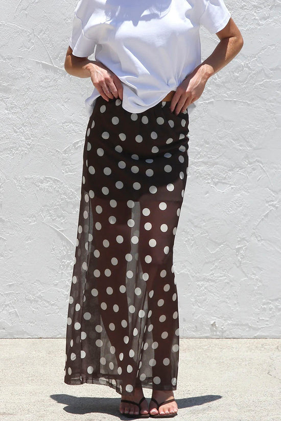 Polka Dot Sheer Midi Skirt