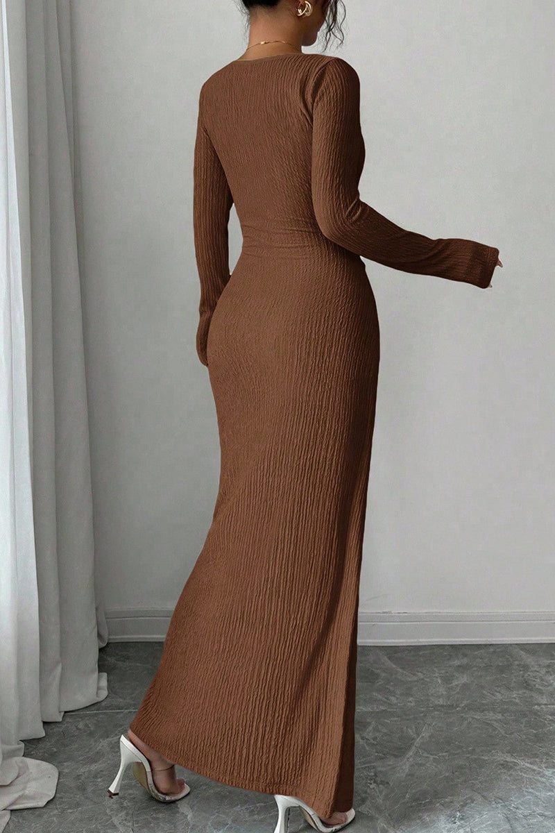 Elegant Long Sleeve Bodycon Casual Dress