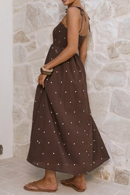 Polka Dot Spaghetti Strap Maxi Dress