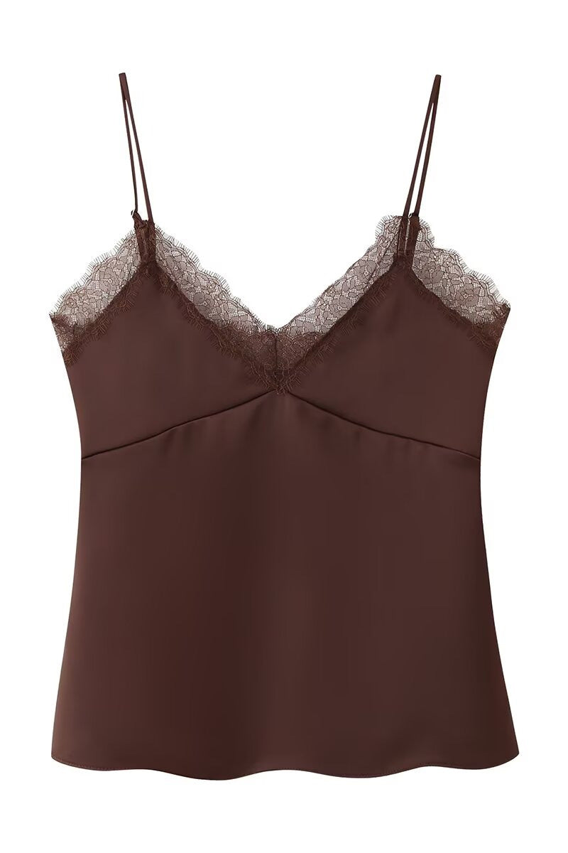 Lace Trim Spaghetti Strap Camisole