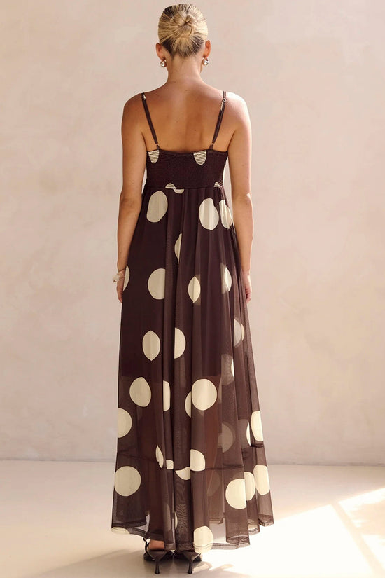 Polka Dot Sleeveless Maxi Dress
