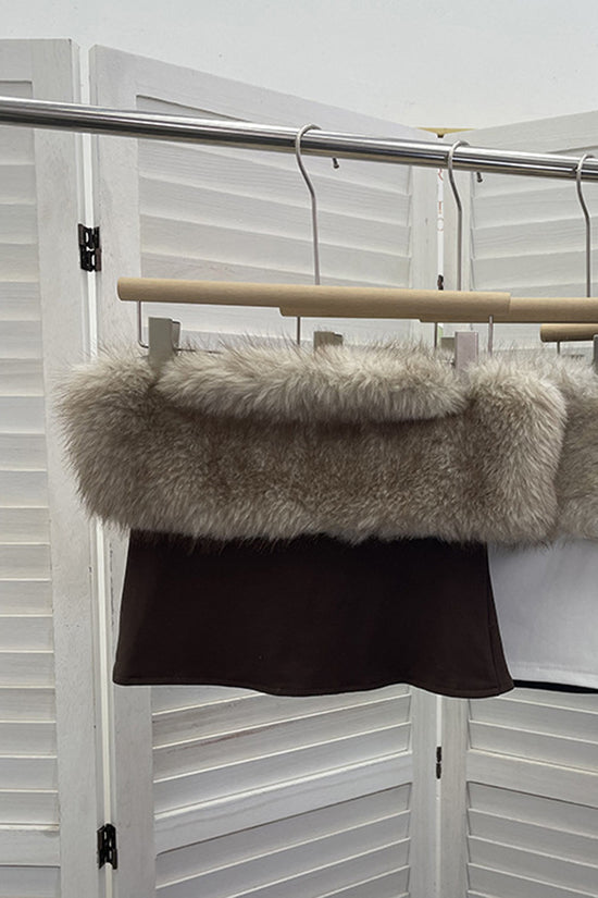 Furry Tube Strapless Camisole Top
