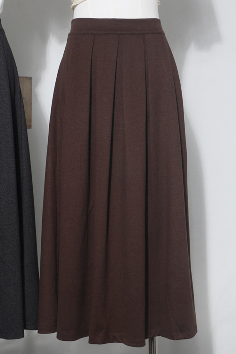 Pleated Elegant Midi Skirt