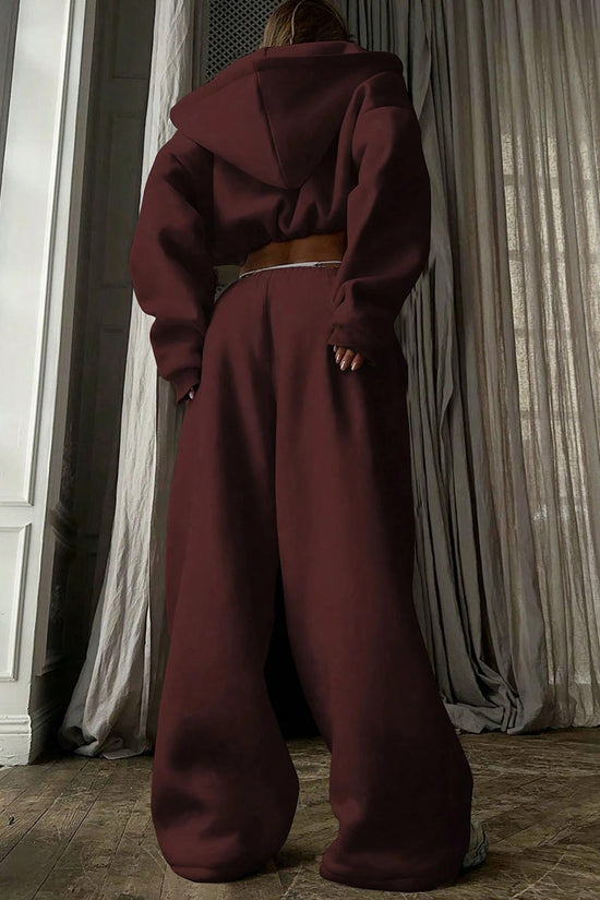 Cozy Cropped Hoodie and Sweatpants Set