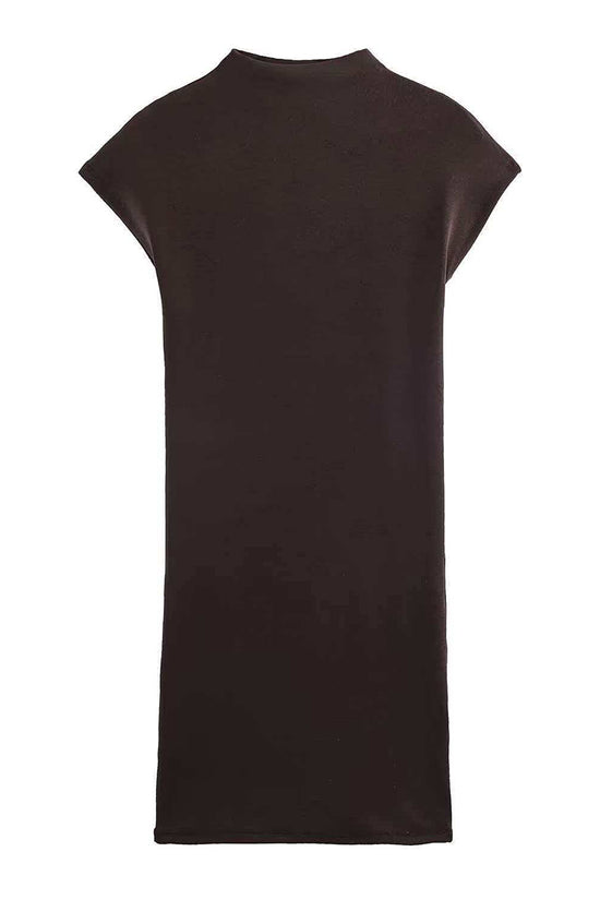Sleek High-Neck Sleeveless Bodycon Dress