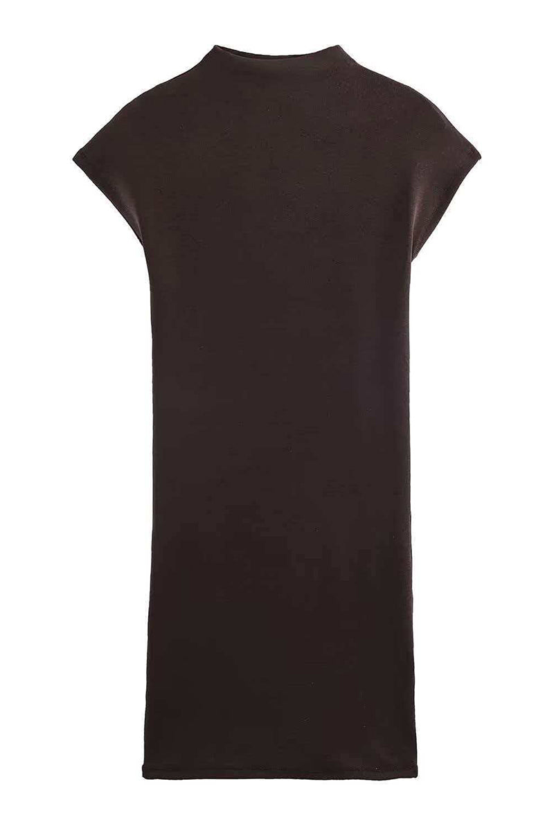 Sleek High-Neck Sleeveless Bodycon Dress