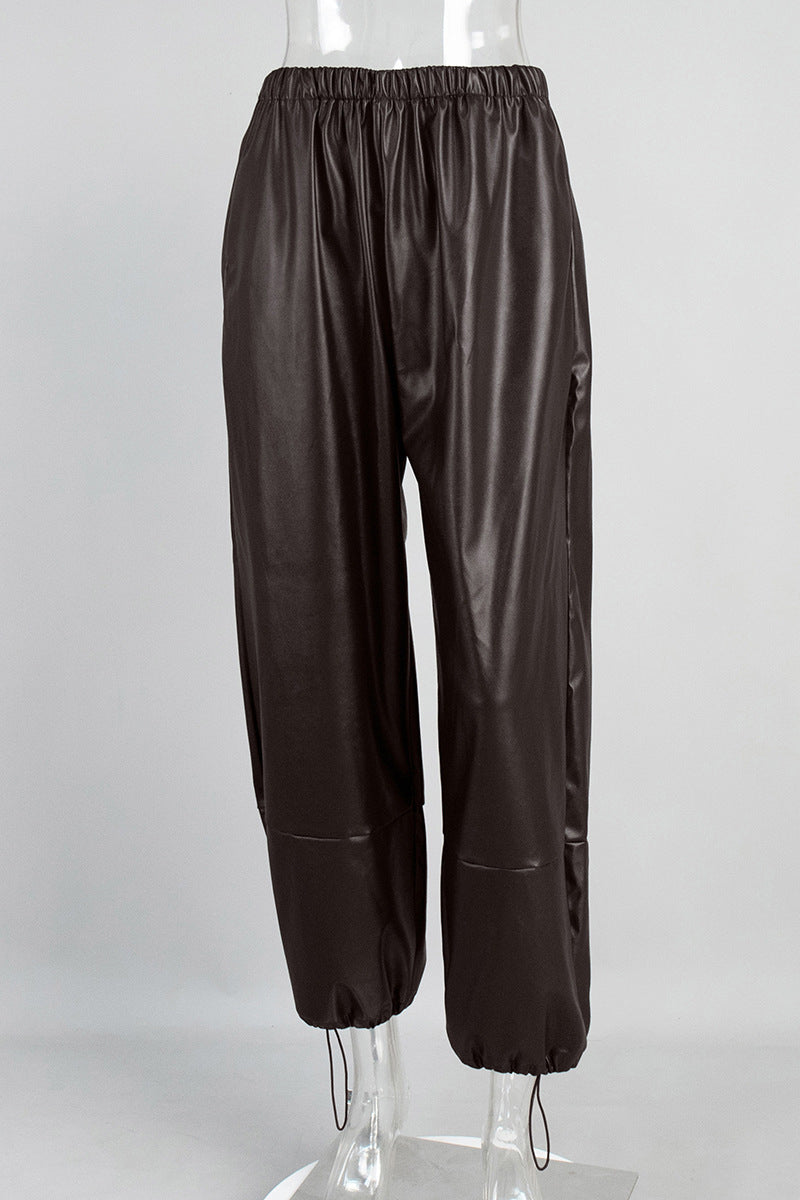 Relaxed Fit Drawstring Casual Pants