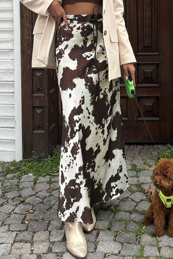 Abstract Print Midi Skirt