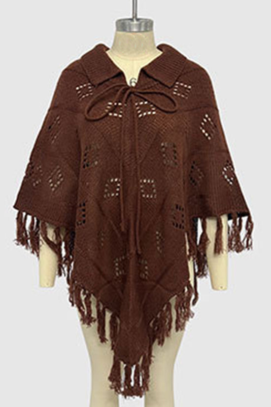 Fringe Knit Poncho
