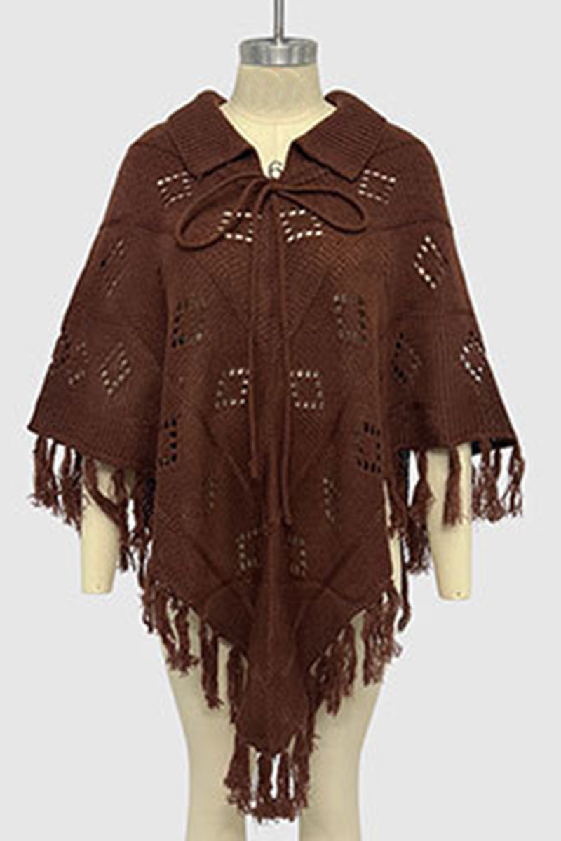 Fringe Knit Poncho