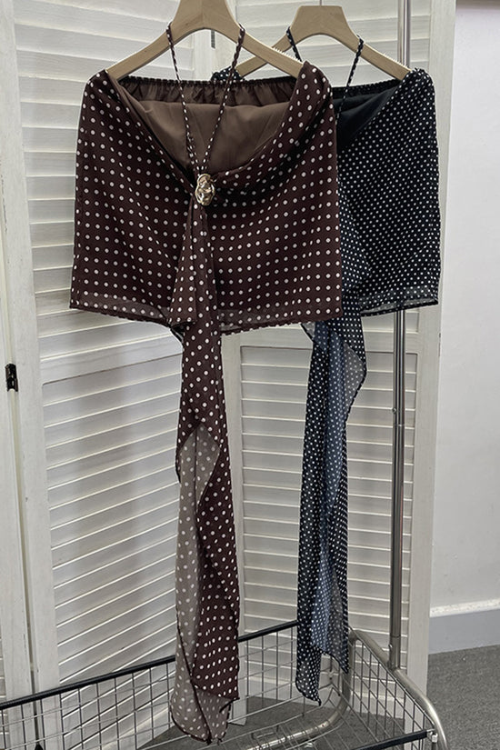 Polka Dot Halter Neck Tank Top