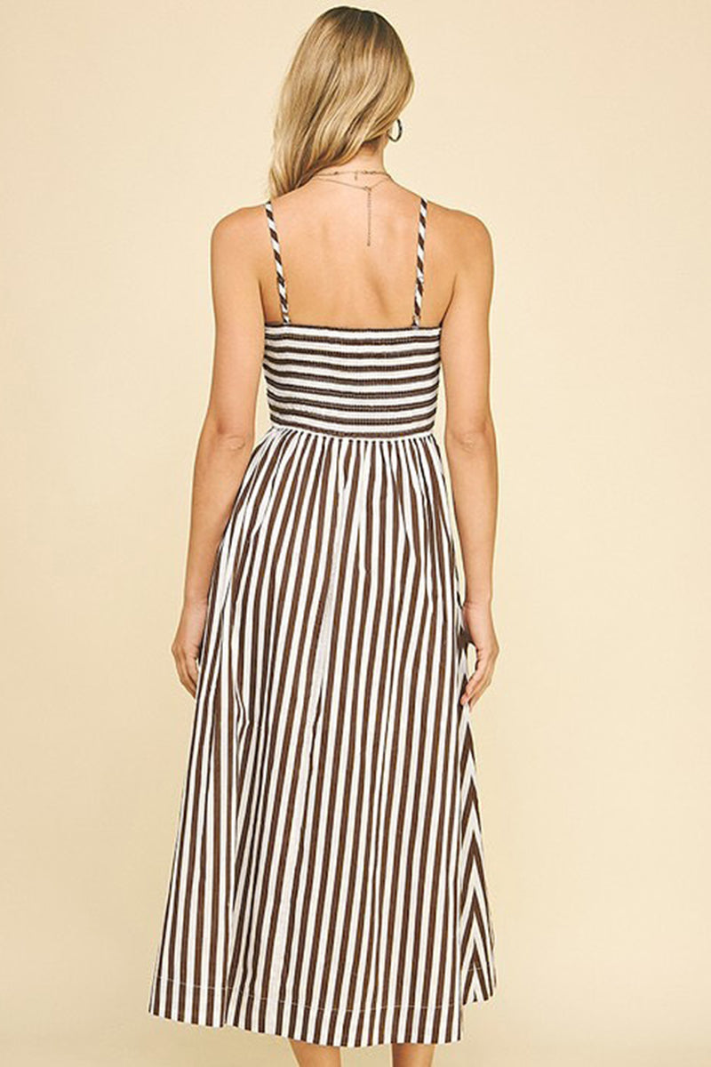 Striped Sleeveless Maxi Dress