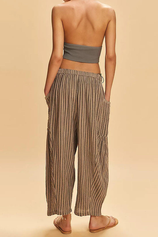 Relaxed Fit Drawstring Casual Pants