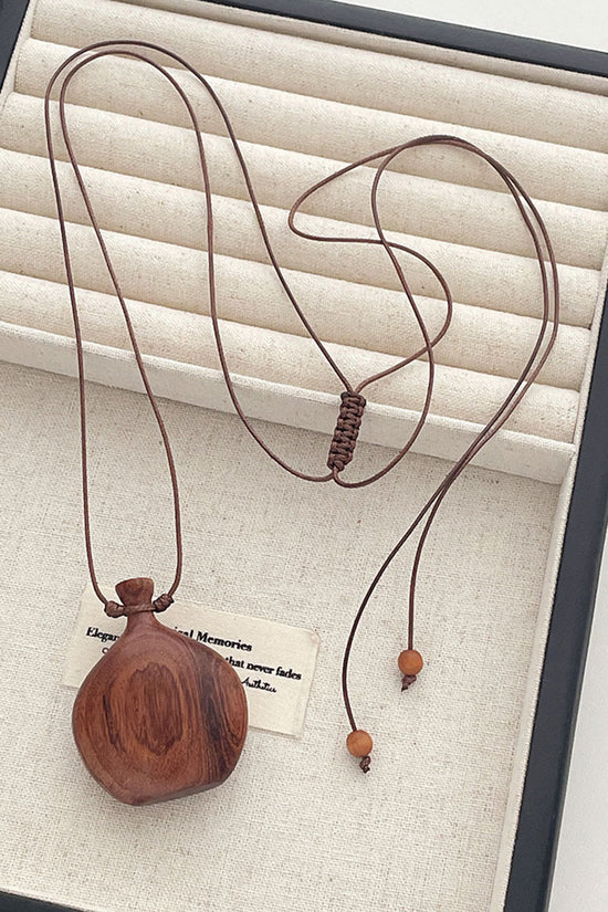 Elegant Wooden Pendant Necklace