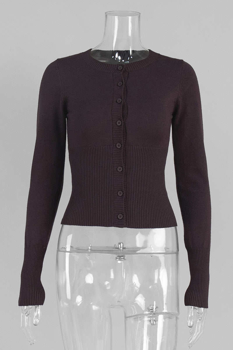 Classic Ribbed Button-Up Cardigan