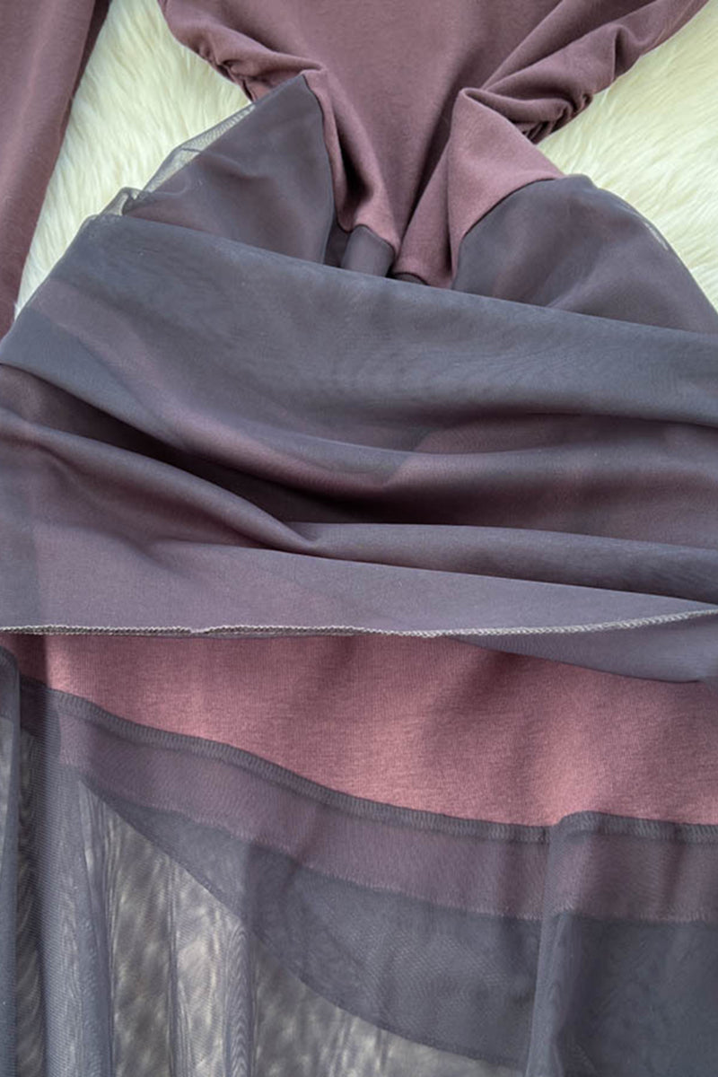 Elegant Long Sleeve Asymmetric Casual Dress