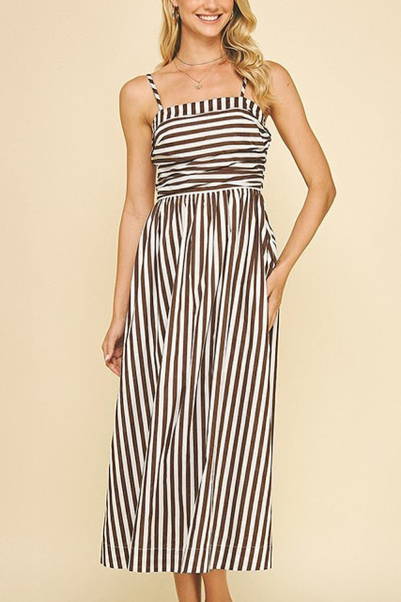 Striped Sleeveless Maxi Dress