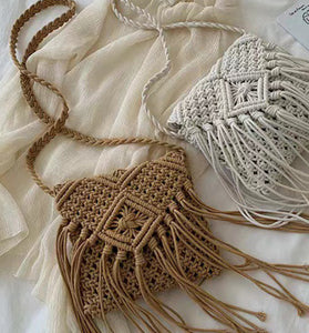 Boho Fringe Macramé Shoulder Bag