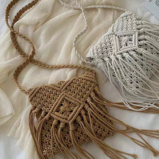 Boho Fringe Macramé Shoulder Bag