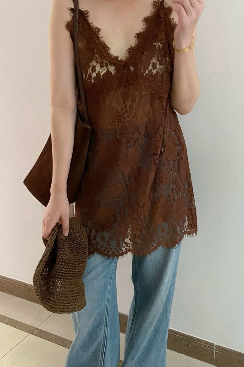 Sleeveless Lace Casual Dress