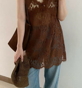 Sleeveless Lace Casual Dress