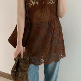 Sleeveless Lace Casual Dress