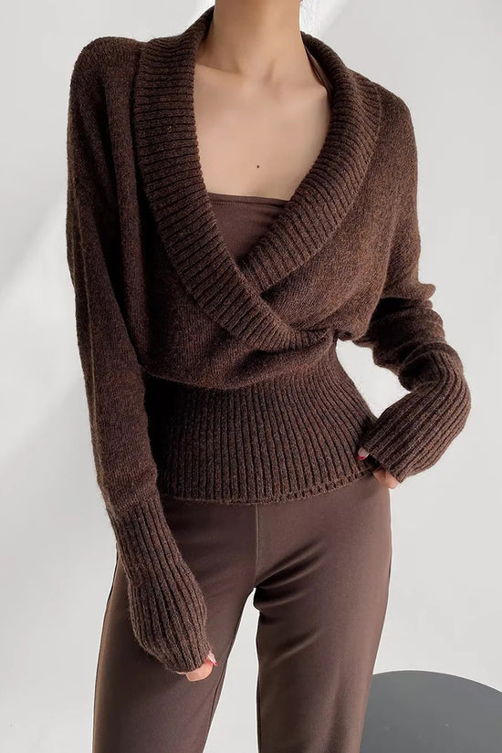 Elegant Wrap V-Neck Sweater