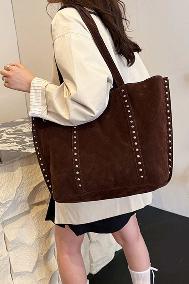 Studded Tote Bag with Elegant Handles