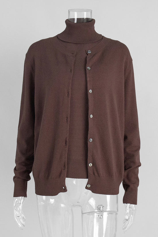Classic Ribbed Button-Up Cardigan