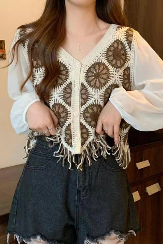 Boho Fringe Crochet Sweater Vest