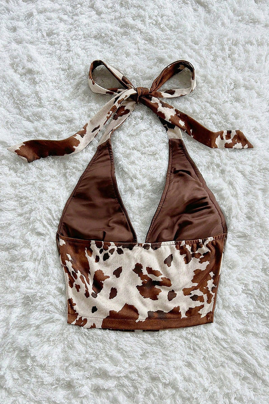 Tie Halter Corset Crop Top