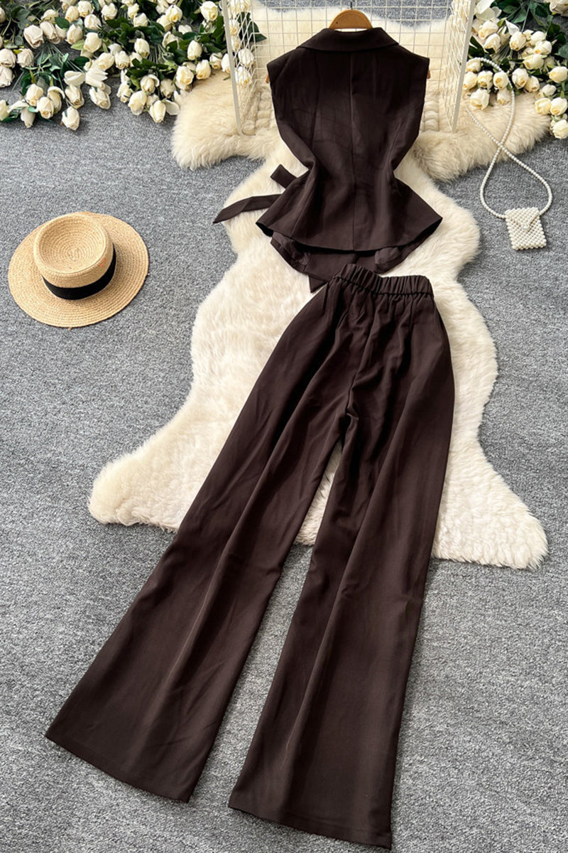Elegant Sleeveless Pants Set