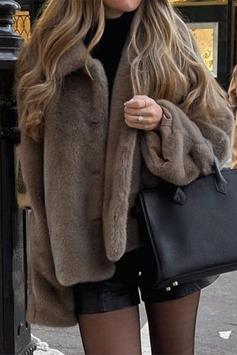 Cozy Chic Faux Fur Open Front Coat