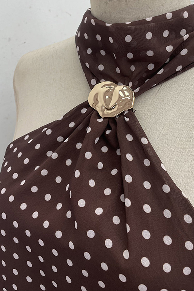 Polka Dot Halter Neck Tank Top