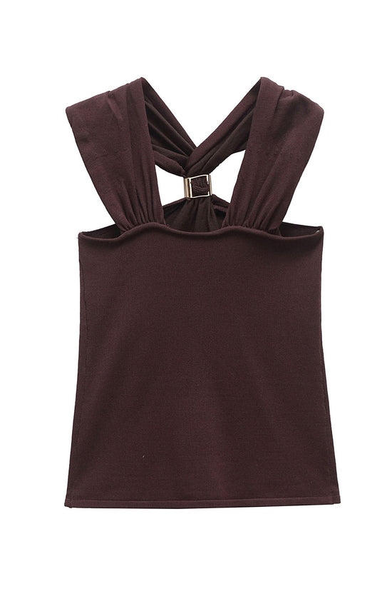 Twist Neck Sleeveless Tank Top