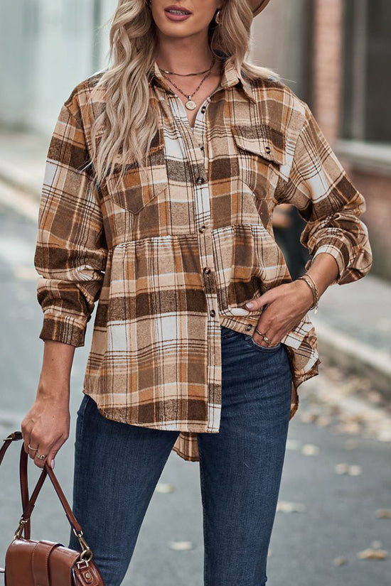 Relaxed Fit Plaid Button-Up Shirt