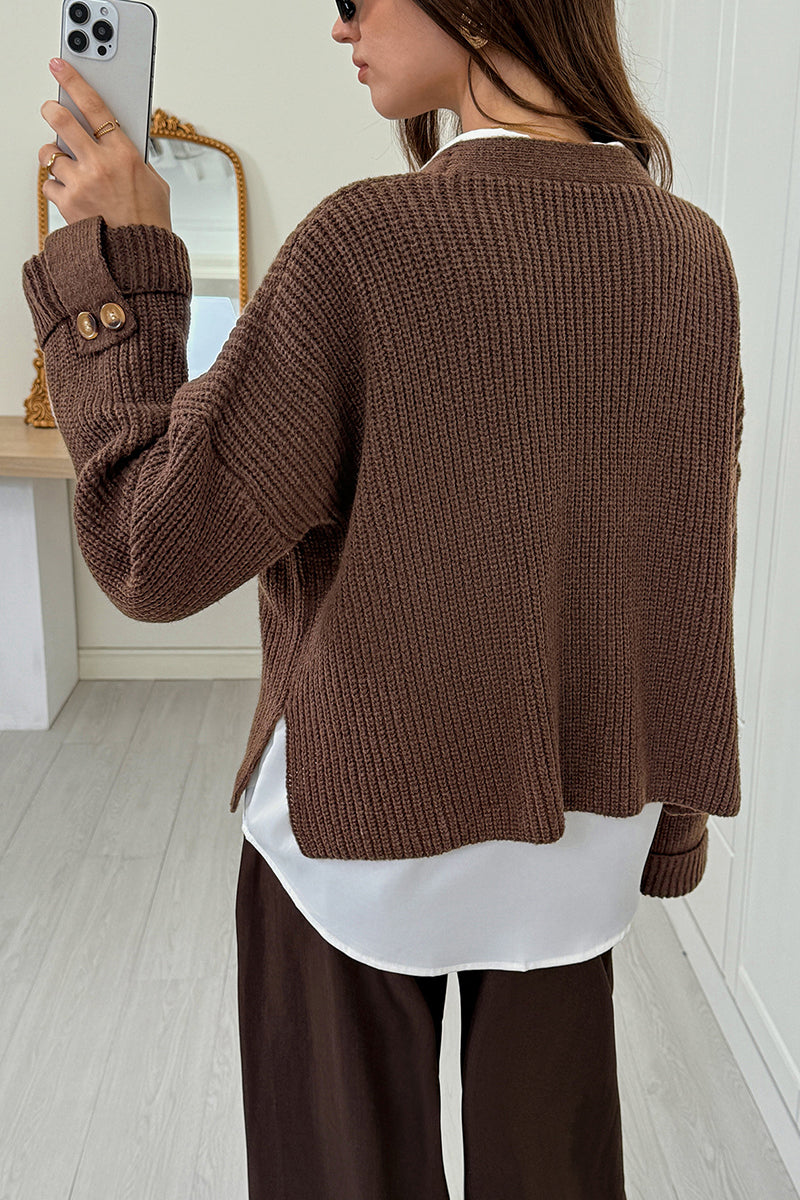 Button-Up Cardigan with Pockets