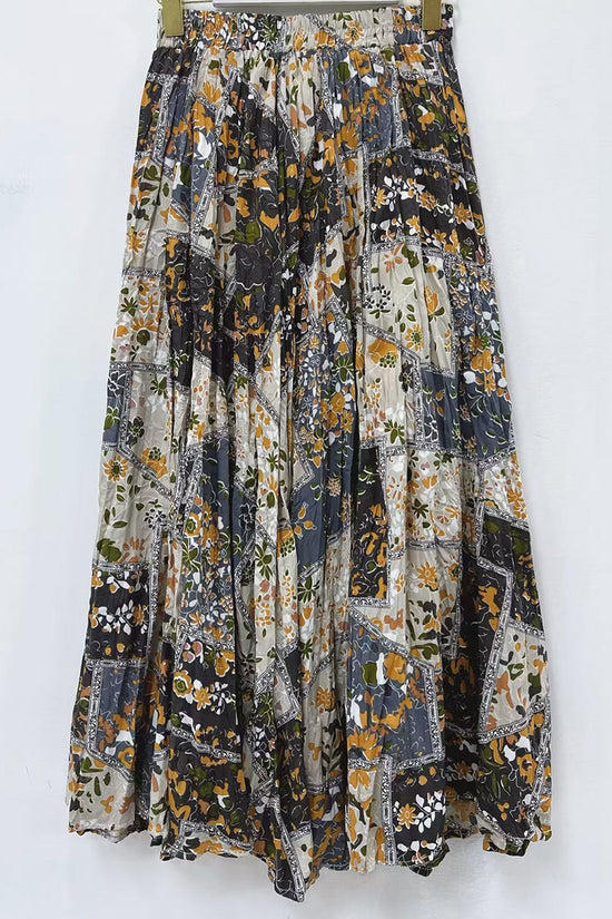 Bohemian Print Midi Skirt
