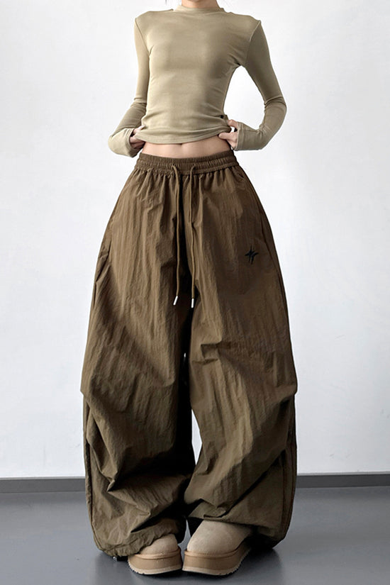 Wide-Leg High Waist Casual Pants