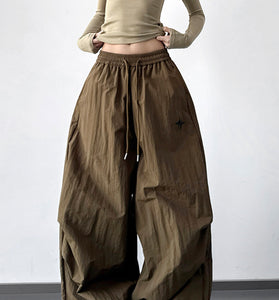 Wide-Leg High Waist Casual Pants