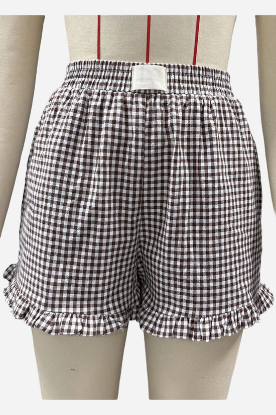 Gingham Frilled Casual Shorts