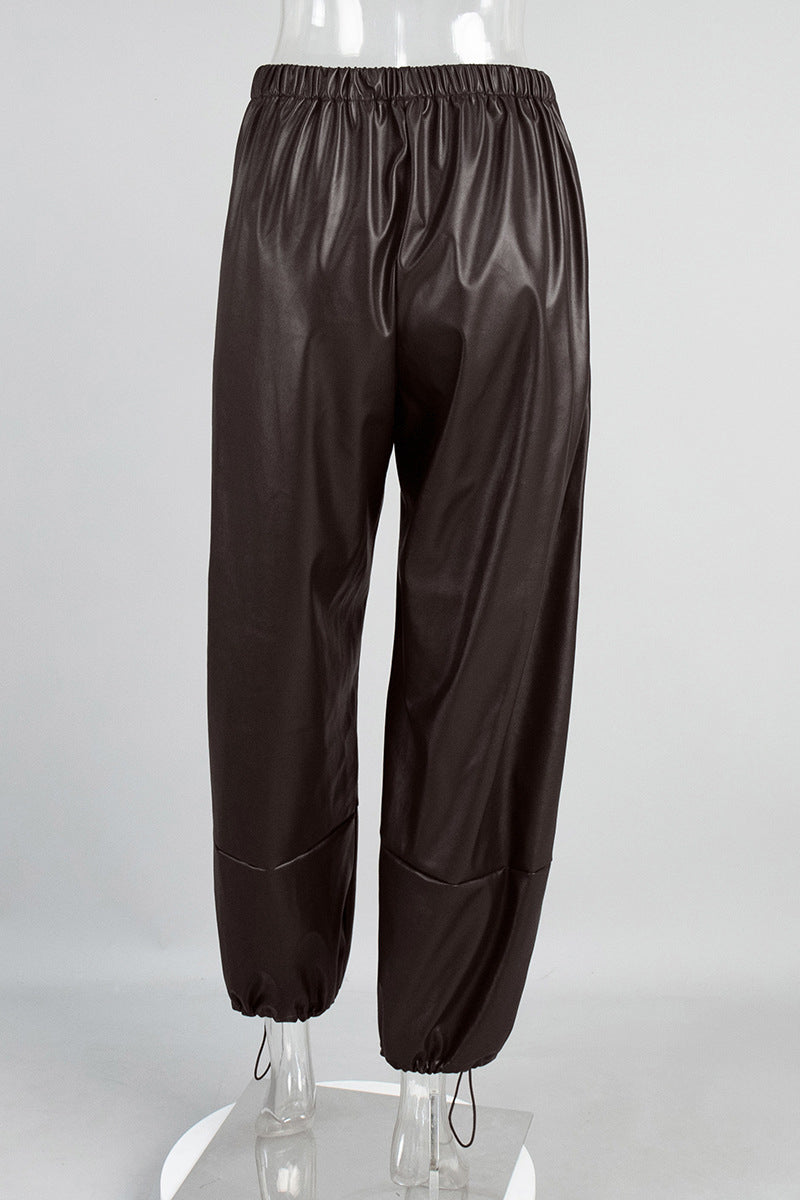Relaxed Fit Drawstring Casual Pants