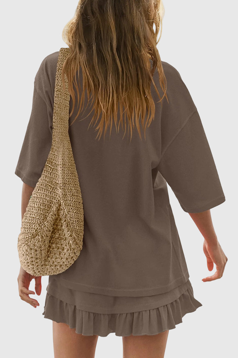 Ruffled Skirt and Loose Top Set