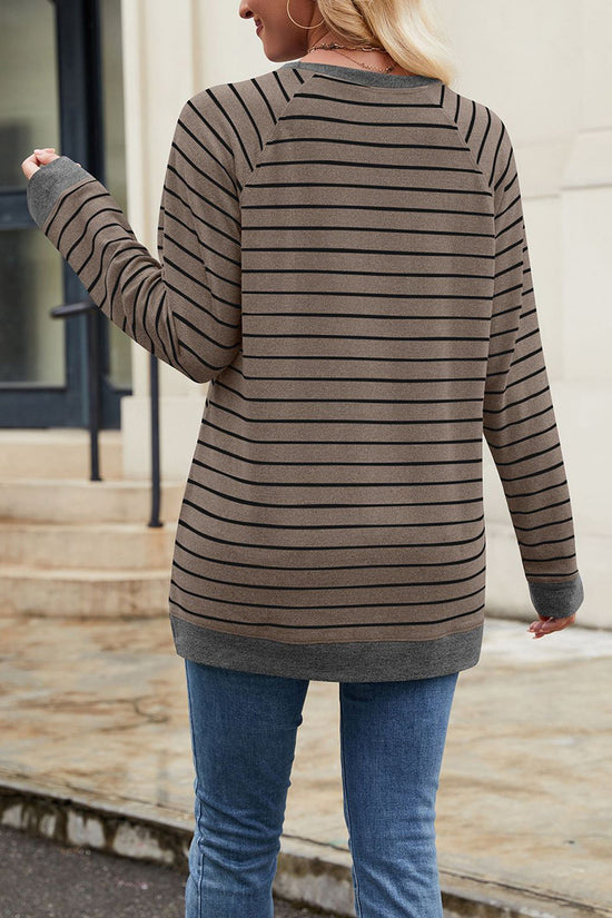 Striped Long Sleeve Casual Blouse