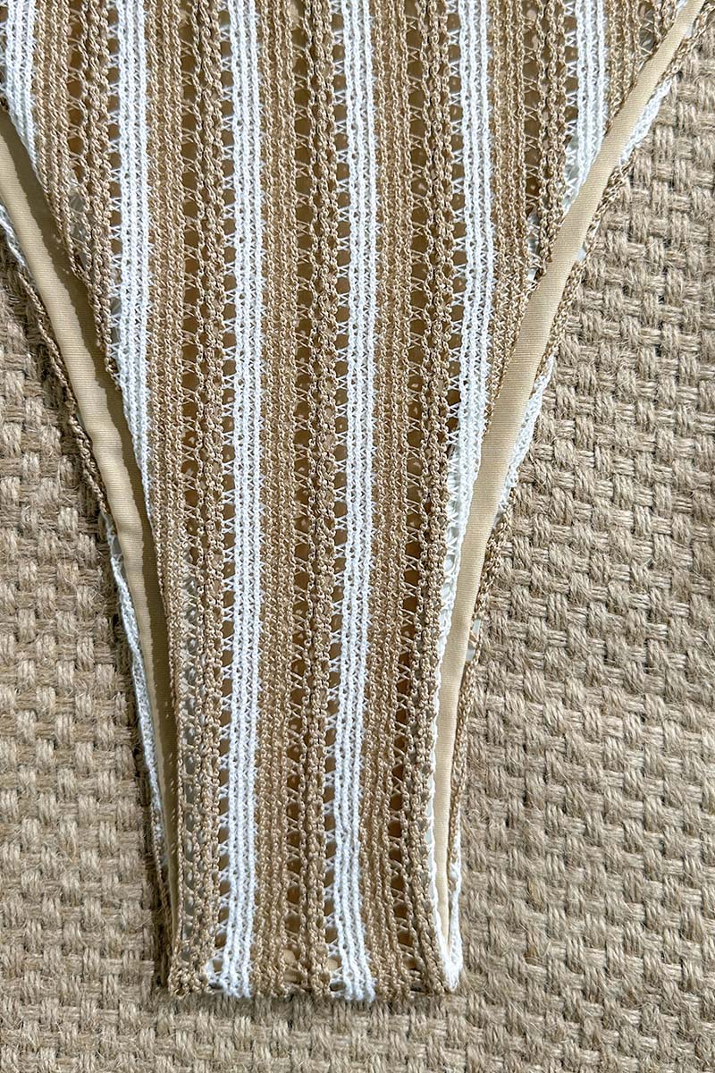 Striped Bikini Set with Tie Details