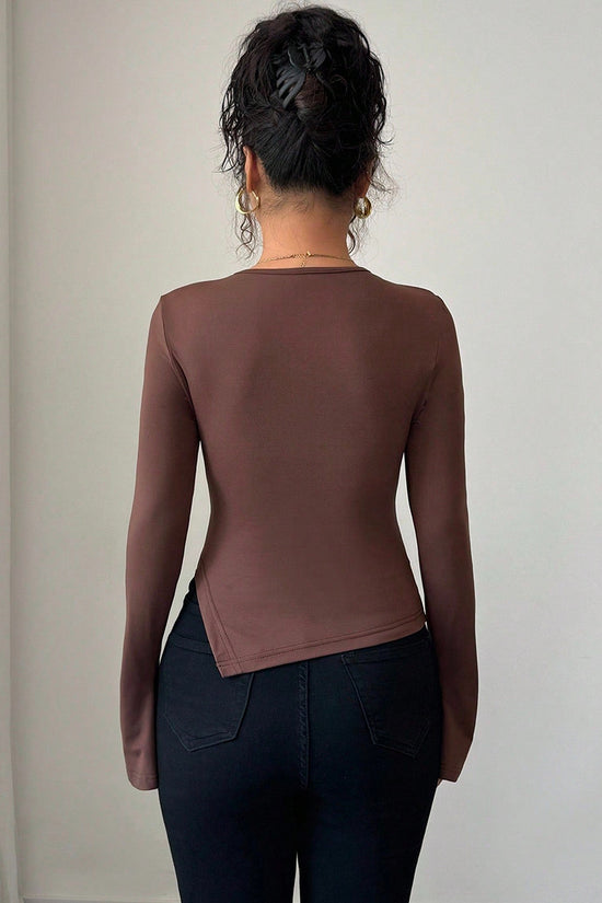 Elegant Twist Detail Long Sleeve Top